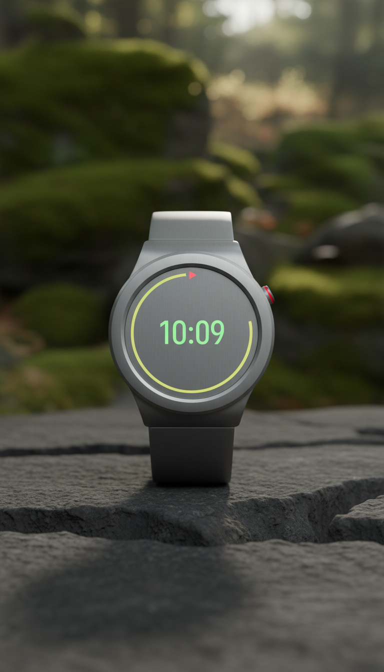 Brushed Aluminum Smartwatch With Touch Display