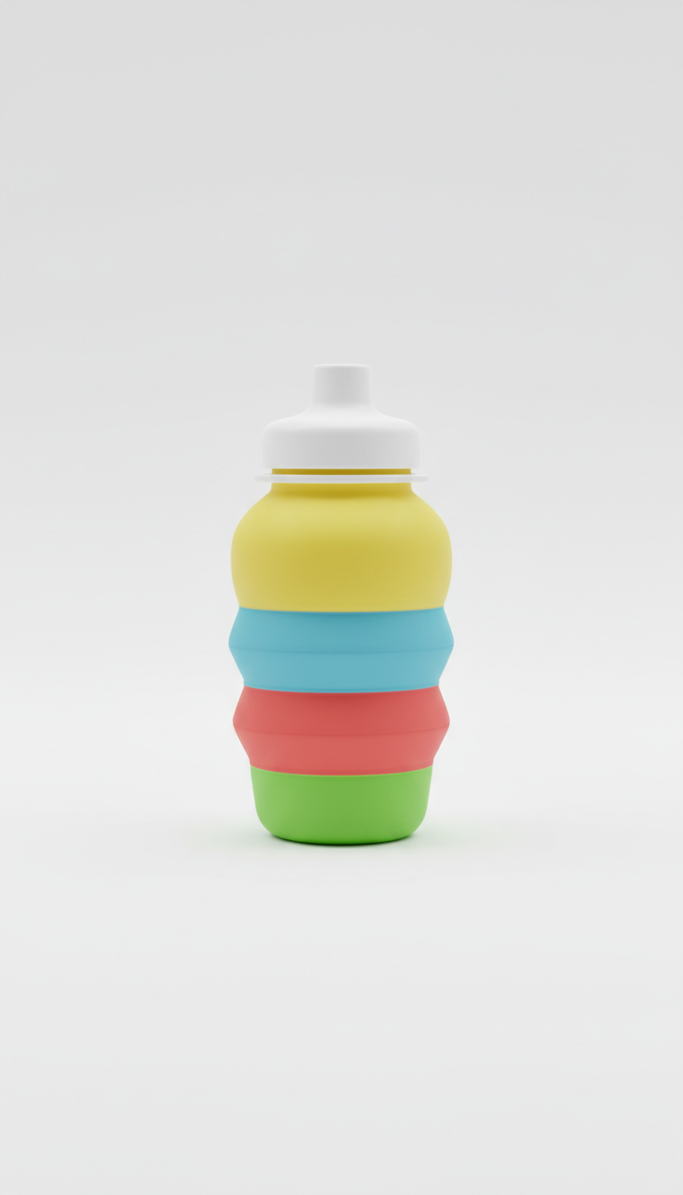 Collapsible Fitness Bottle with Leak-Proof Lid